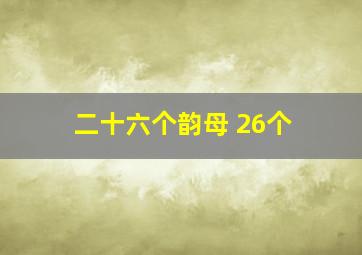 二十六个韵母 26个